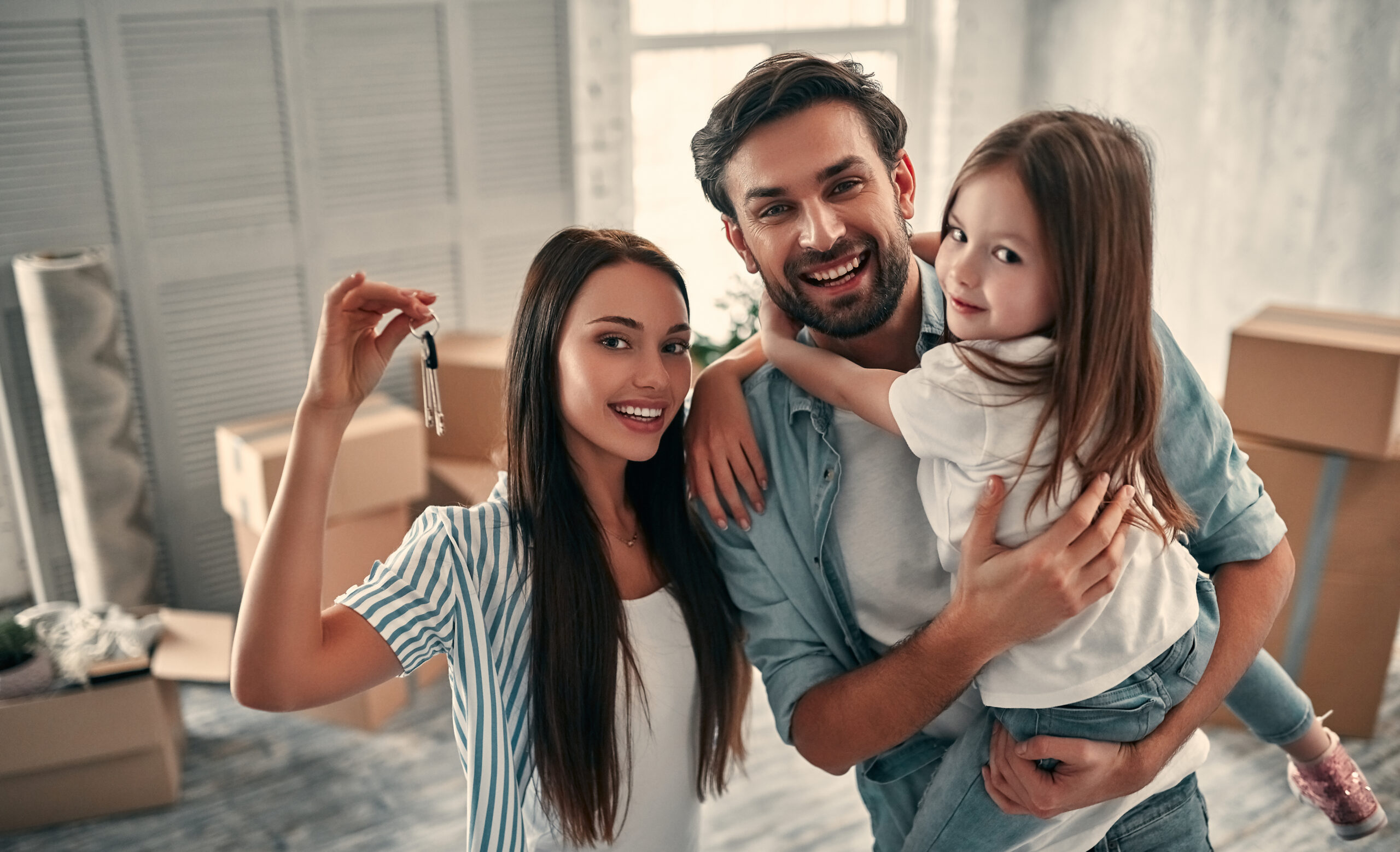Australian family moving into their new home together