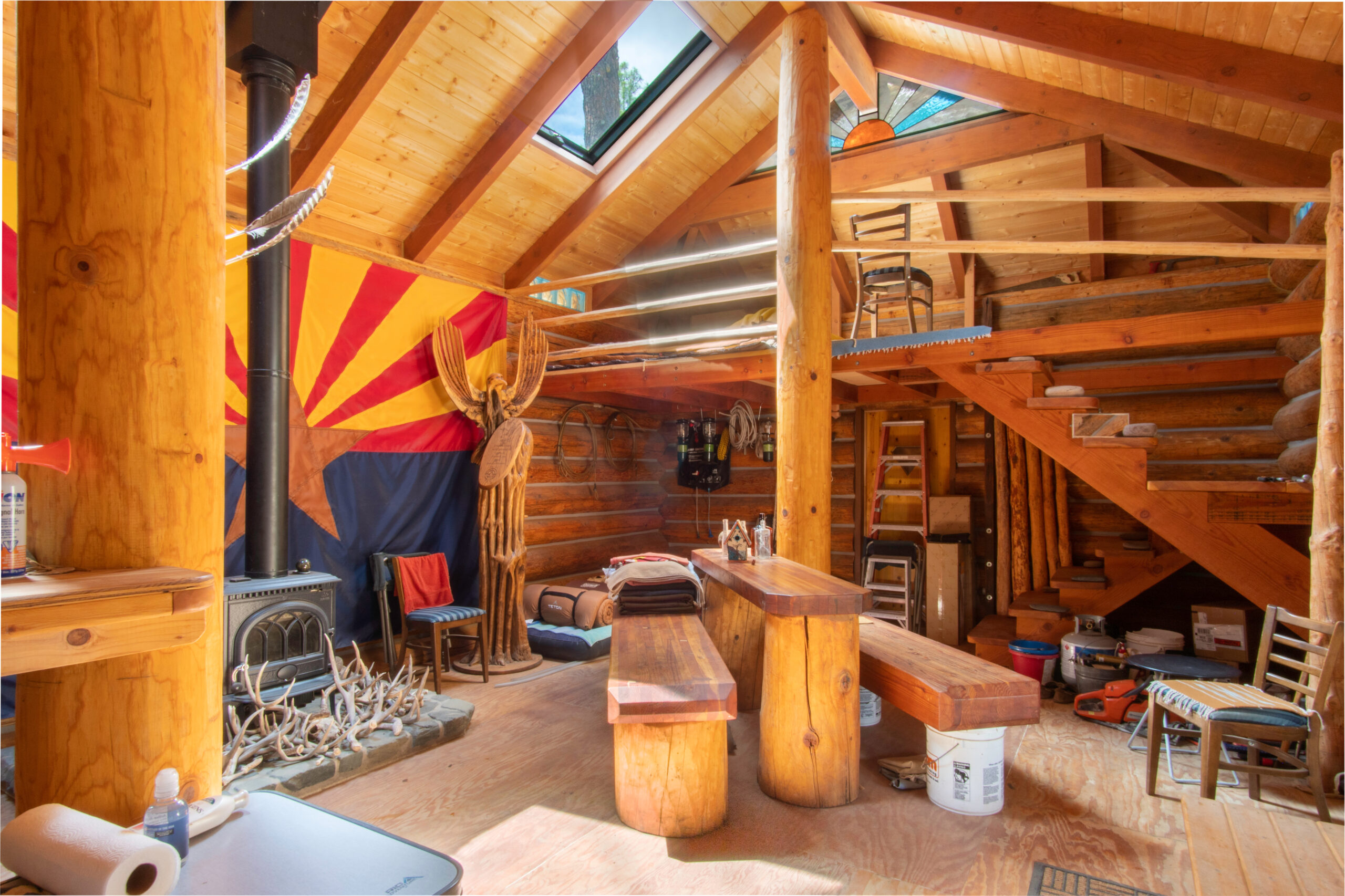 Cosy, warm interior of a modern tiny home