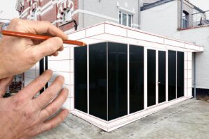 Ground floor rear extension being planned onto an existing house