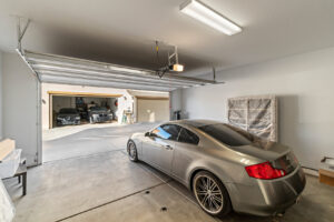 Double garage with a car, the space for a garage conversion